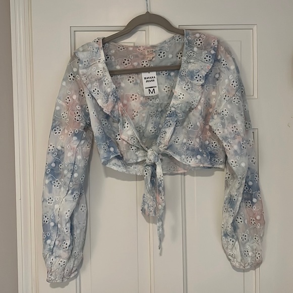 Havana Jeans Wrap Top - Picture 1 of 2